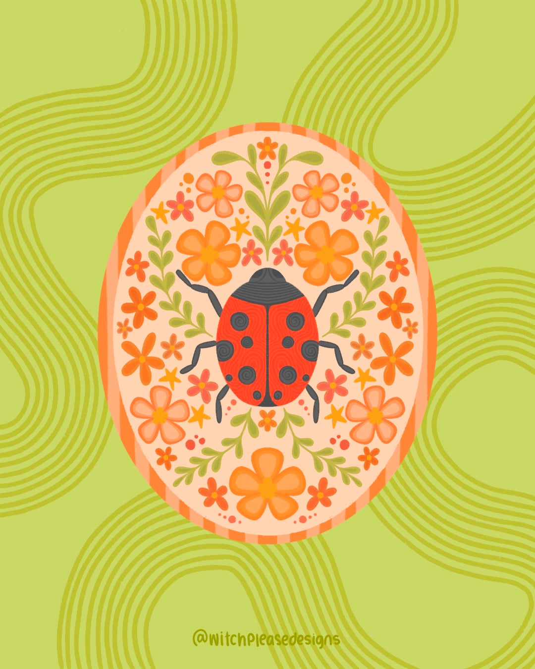 Ladybird Artwork Sticker