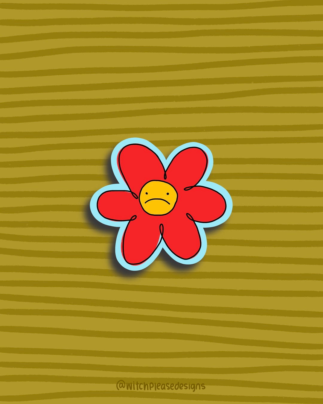 Sad Flower Sticker